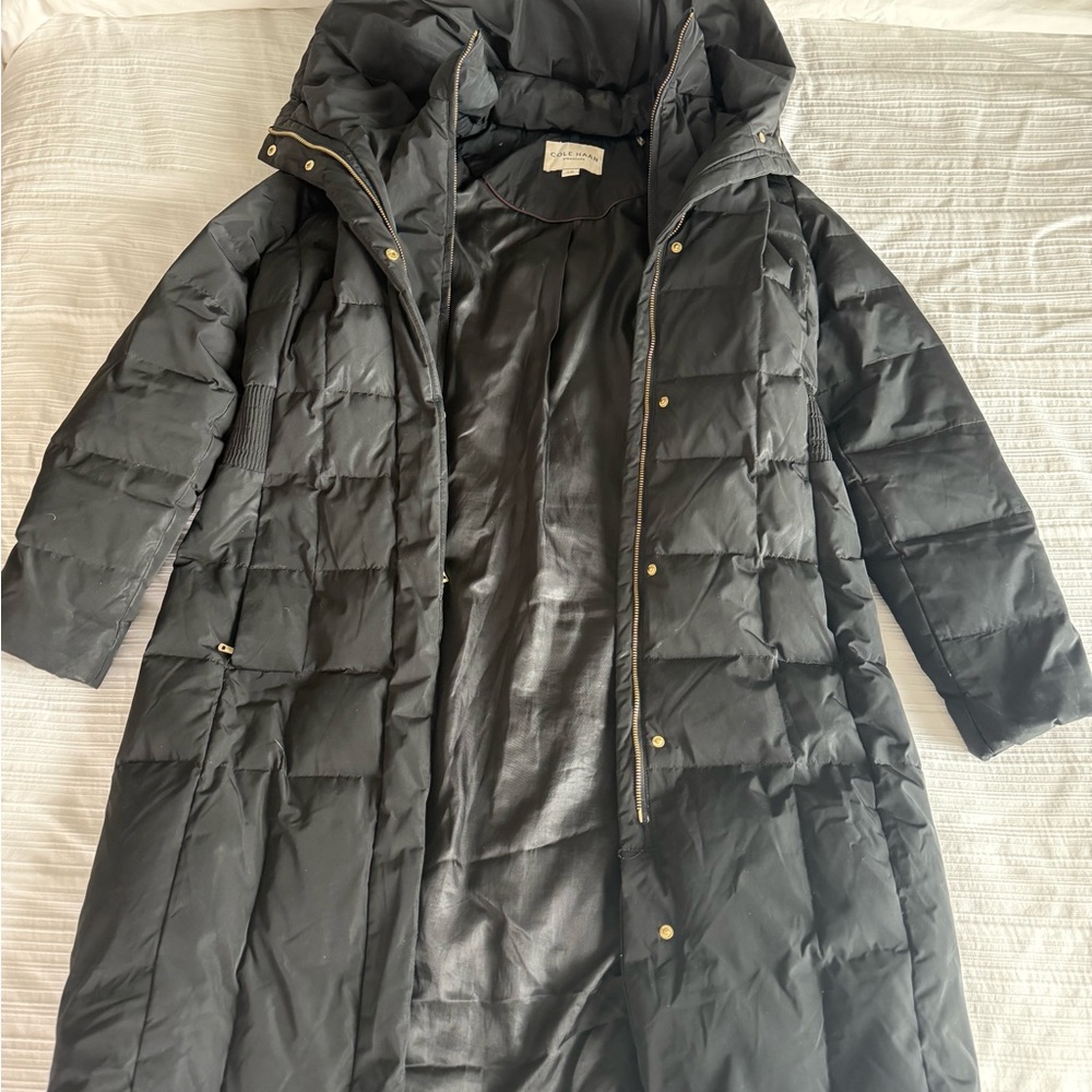 Cole Haan Women's Black Long Puffer Jacket
